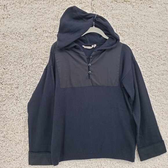 Soft Surroundings women US Small black hoodie sweater top wool blend Ellison - Picture 12 of 12
